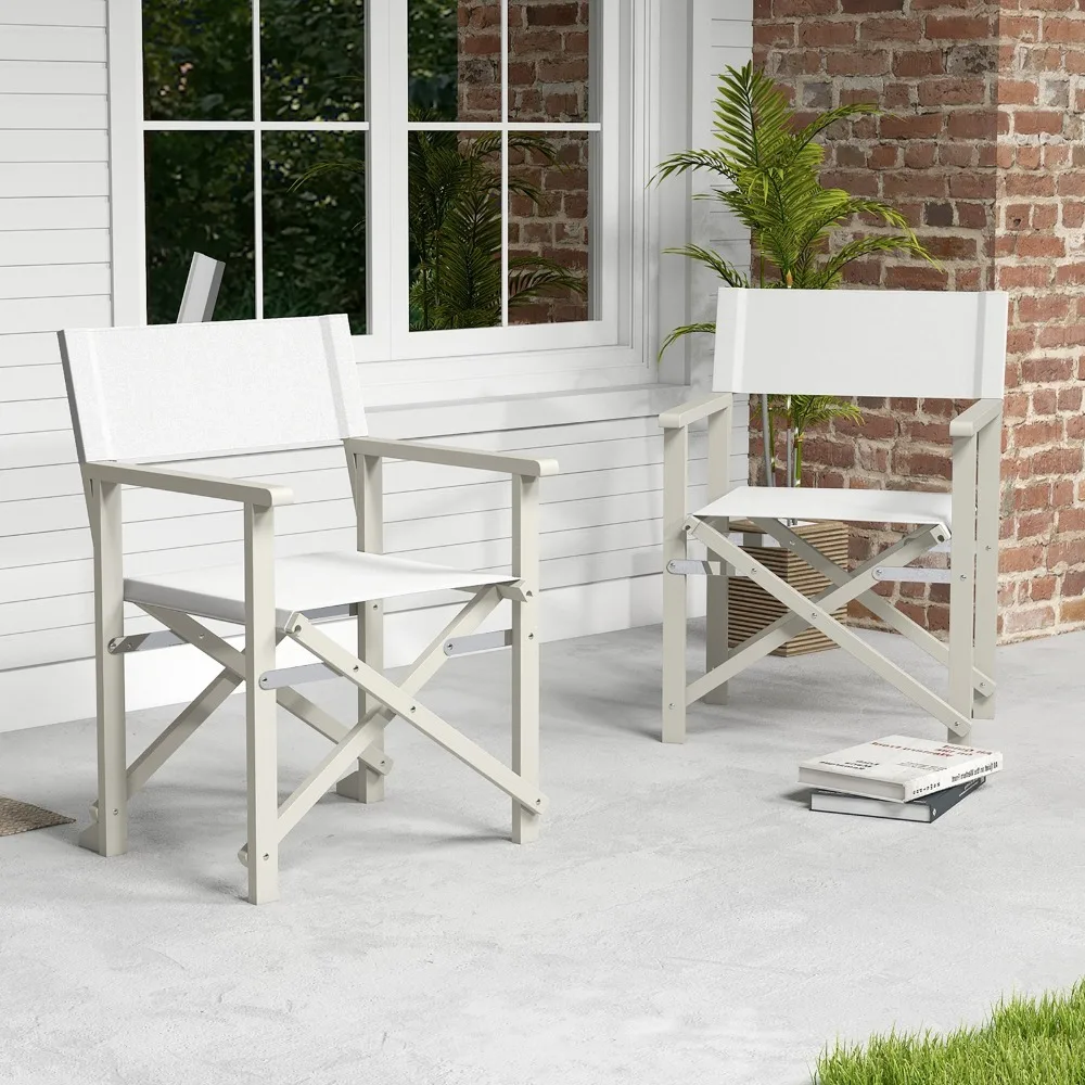 

2PCS Folding Director Chair w/ Acacia Wood Frame & Machine Washable Oxford