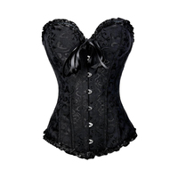 BurVogue Women Lace Up Sexy Floral  Boned Corset Overbust Body Shaper BustierLingerie Bodyshaper Top Corsets Top