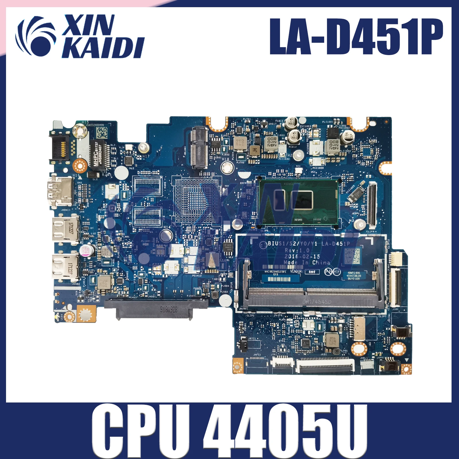 

LA-D451P Mainboard For Lenovo ideapad 510S-14ISK 310S-14ISK Laptop Motherboard BIUS1/S2/Y0/Y1 With CPU 4405U test work