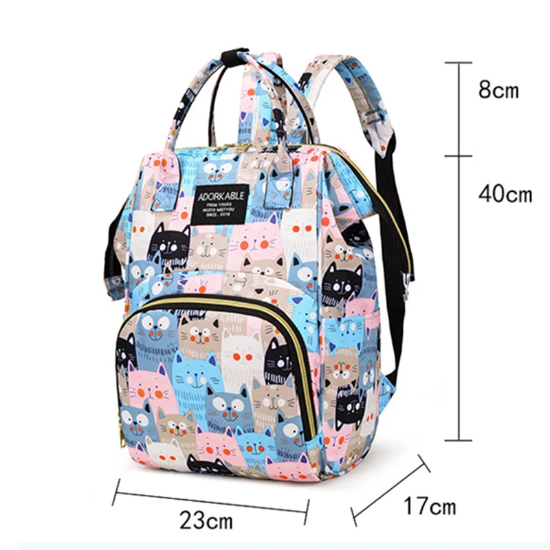 Large Capacity Mommy Bottle Insulated Storage Bag Diaper Storage Bag Cartoon Fashion Backpack Large Capacity Travel Bag New