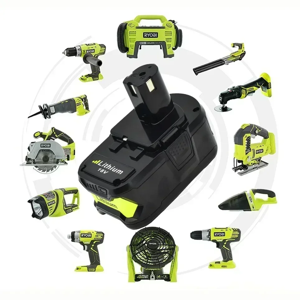 

New Replace Ryobi ONE18V Wireless Power Tool BPL1820 P108P109P106RB18L50RB18L40Lithium Ion Battery6000mAh+charger