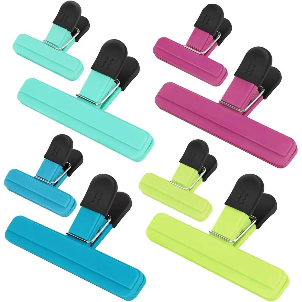 8-Pack Airtight Bag Clips - Wide Open Storage Solution (4 Large, 4 Small)