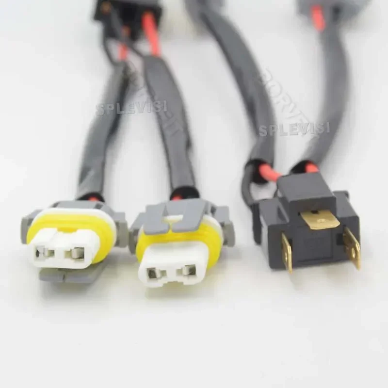 2Pcs H4 9003 HB2 472 Male to 9005 9006 HB3 HB4 Female Ceramic 2 Way Splitter Wire Bulb Socket Headlight