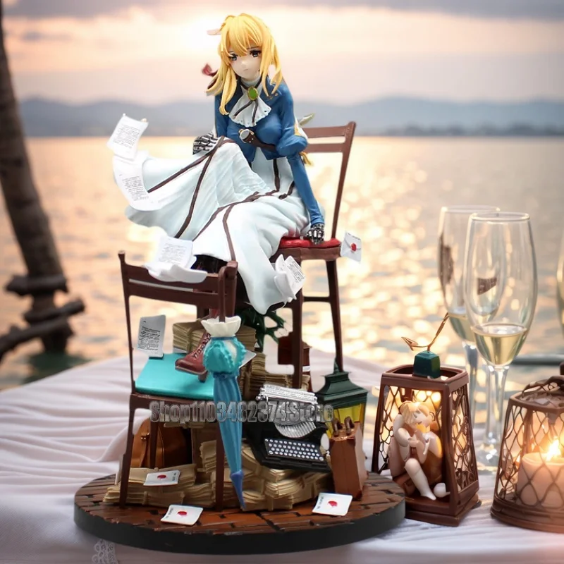

27cm Anime Violet Evergarden Girl Statue GK Acrylic Action FiguresPretty Girl Figurine Model PVC Collection Adult Toys Doll Gift
