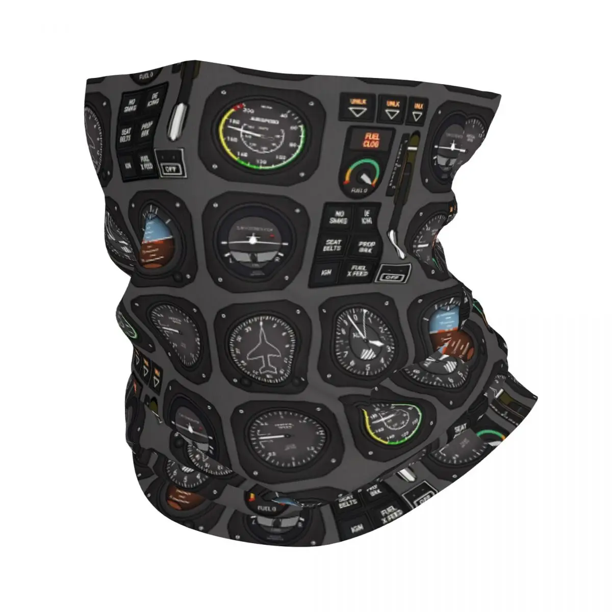 Pilot Flight Instruments Thin Bandana Neck Gaiter Wrap Scarf Headband Neck Cover