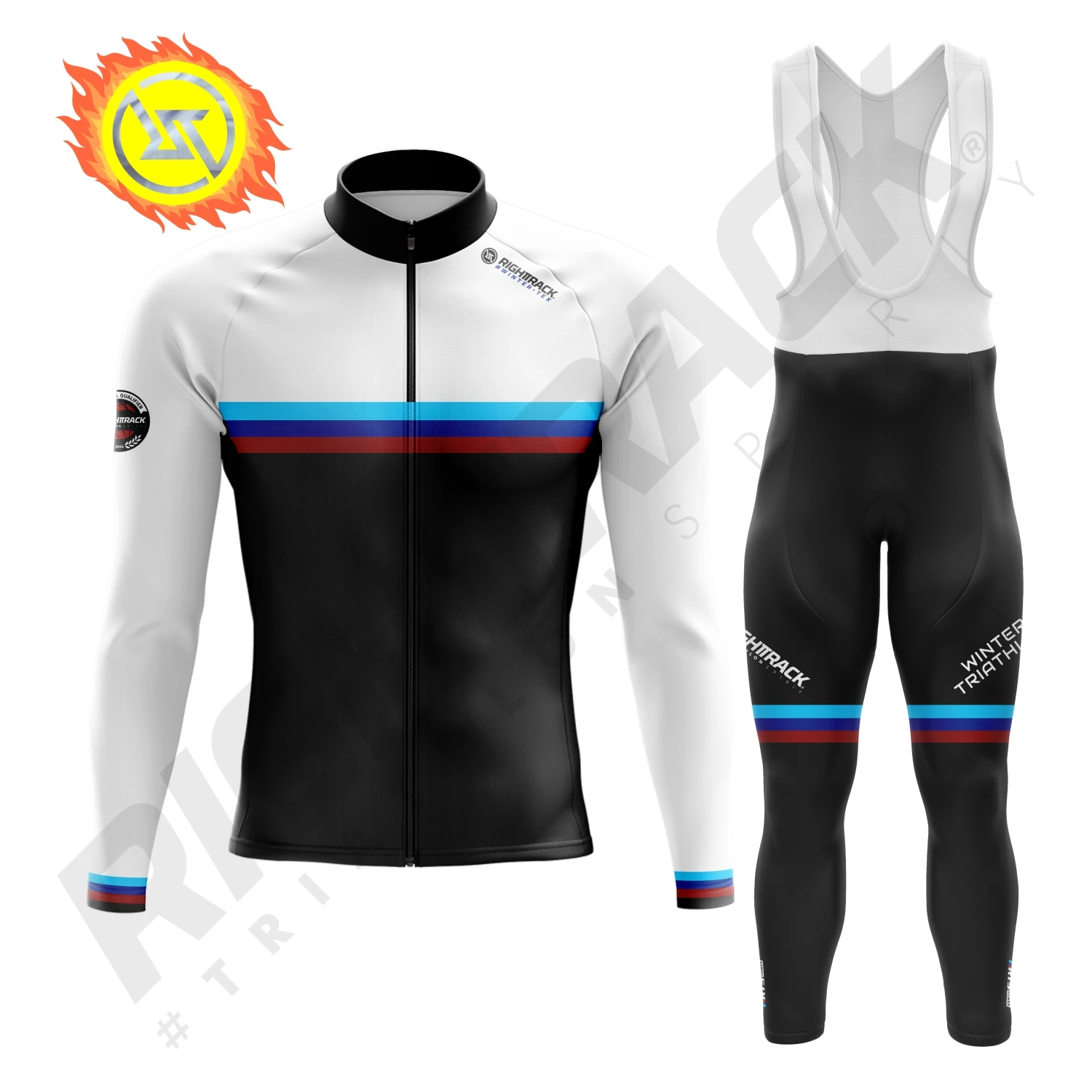 New Bib Pants Top Long Sleeve Suit Winter Fleece RIGHTTRACK Unisex Road Bike Clothing Bicycle Clothing Bicycle clothing Bicycle