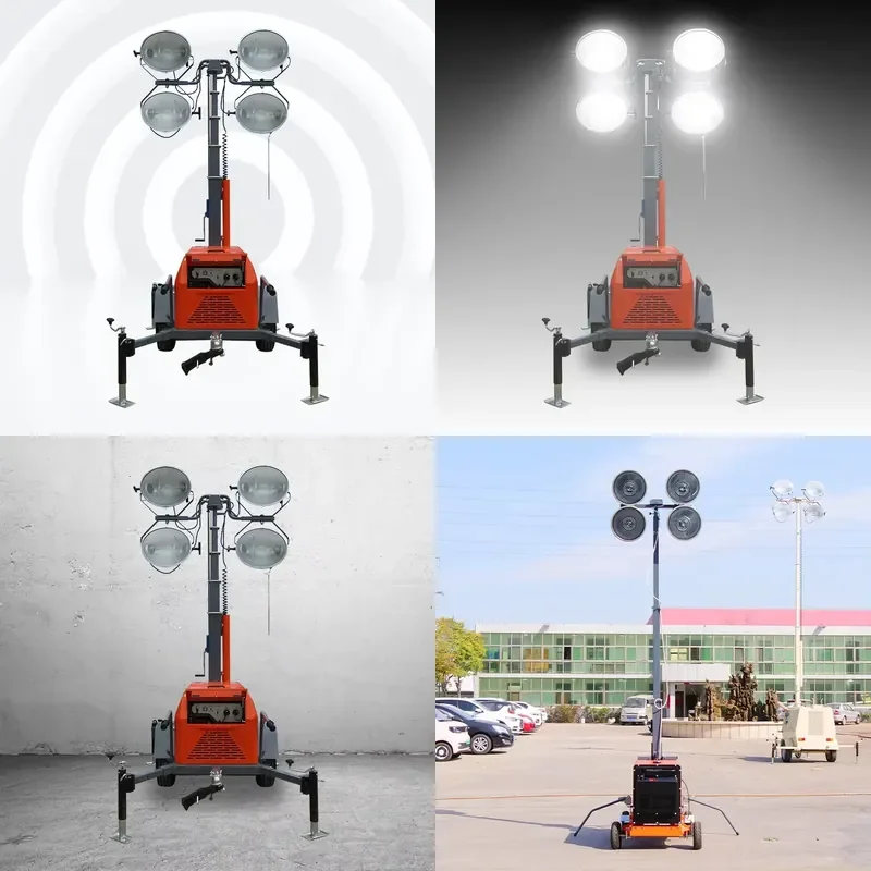 SFW Certificate Cheap Prices Portable LED Balloon Light Tower 1000w Led Hydraulic With Generator
