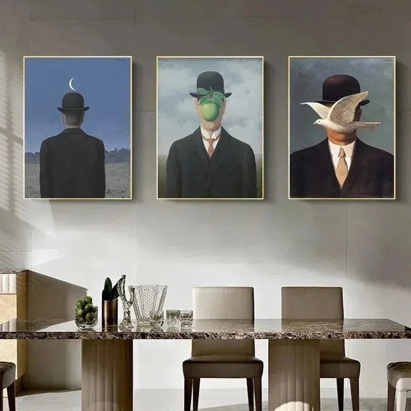 ريني ماغريت مجردة قماش اللوحة السريالية الأعمال الفنية الكلاسيكية الملصقات وطباعة جدار صورة فنية لغرفة المعيشة ديكور المنزل