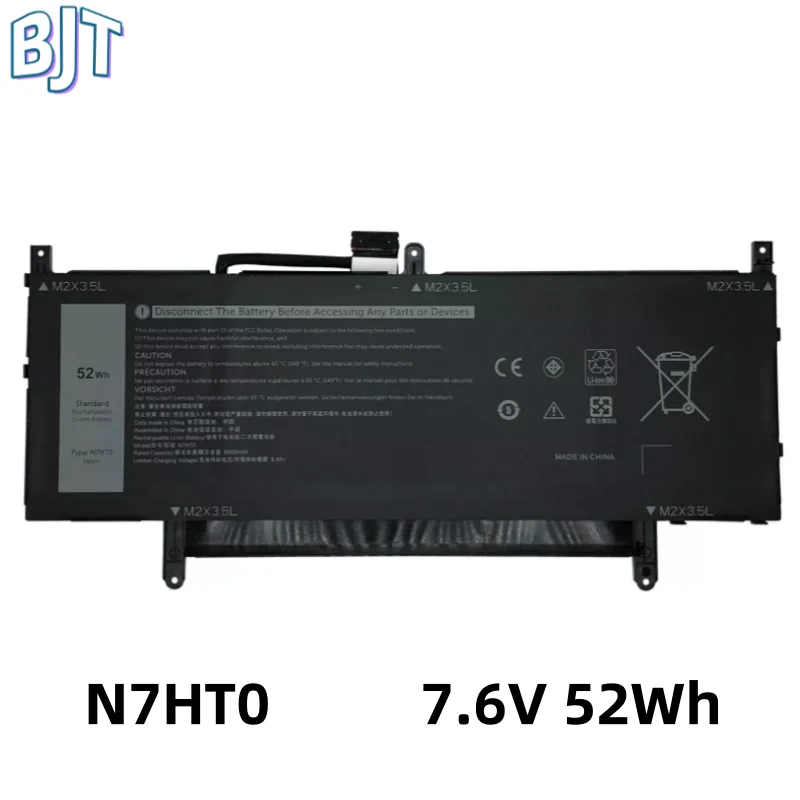 

7.6V 52Wh 6500mAh New N7HTO N7HT0 Laptop Notebook Battery for Dell Latitude 9510 2-in-1 Series TVKGH 089GNG 0HYMNG