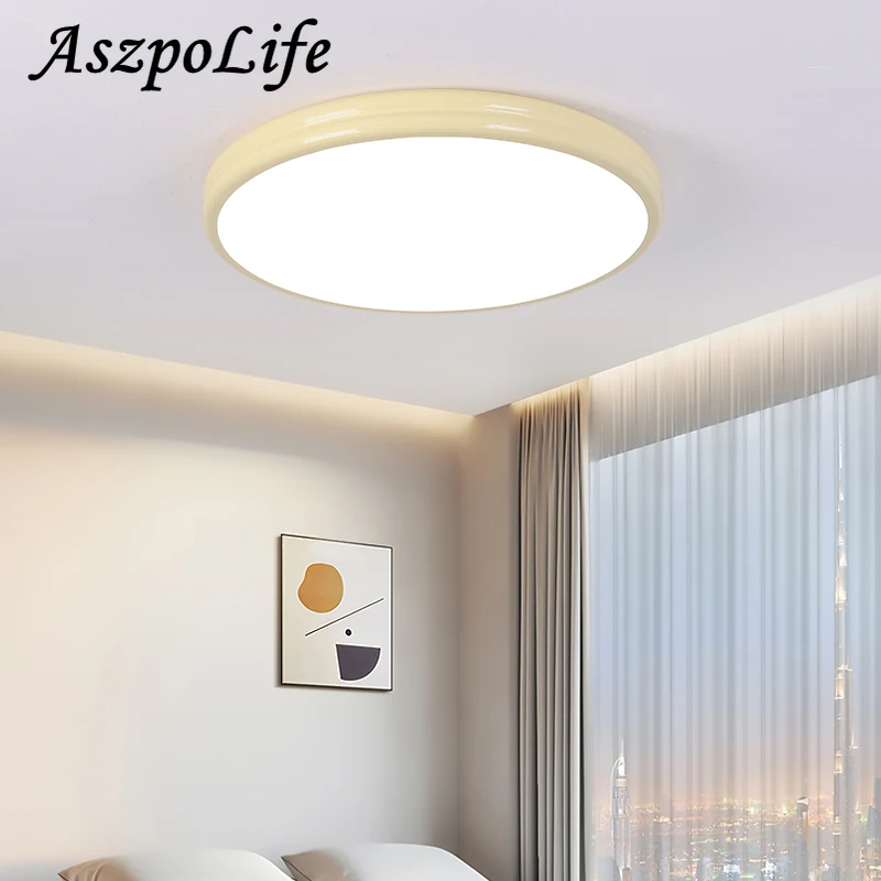 Inteligente moderno LED luz de teto, Macaron design, iluminação interior, luminárias circulares, cor correspondente, casa cheia, disponível