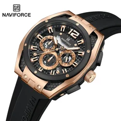 NAVIFORCE Men Multifunction Luxury Silicone Strap Watches Men's Wristwatch Quartz Wrist Watch Chronograph 2025 Relogio Masculino