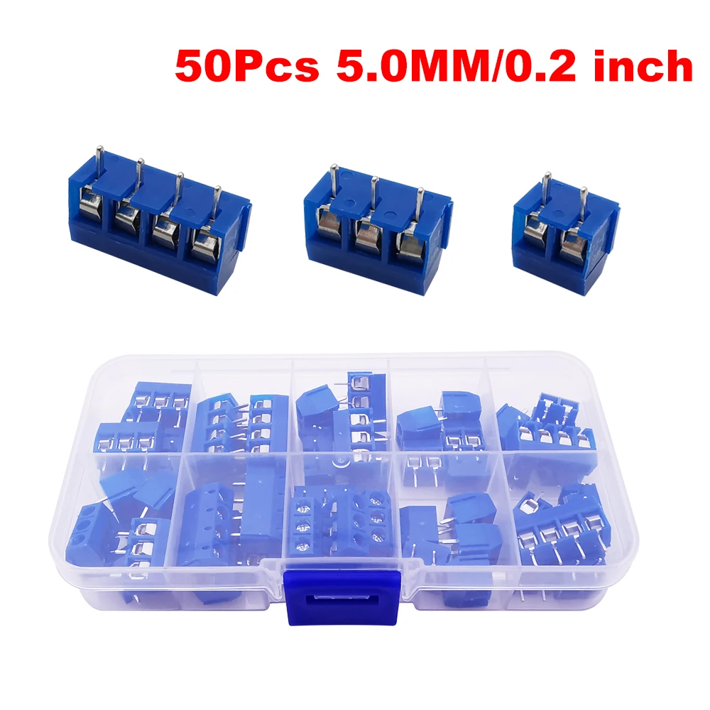 موصل كتلة طرفية مثبت على قطعة واحدة لقطعة واحدة للإلكترونيات ، KF301 Pitch ، 5 ، من من من من من ، 2 دبوس ، 4 دبوس ، 16A ، V ، 22-14AWG ، 50 لكل صندوق