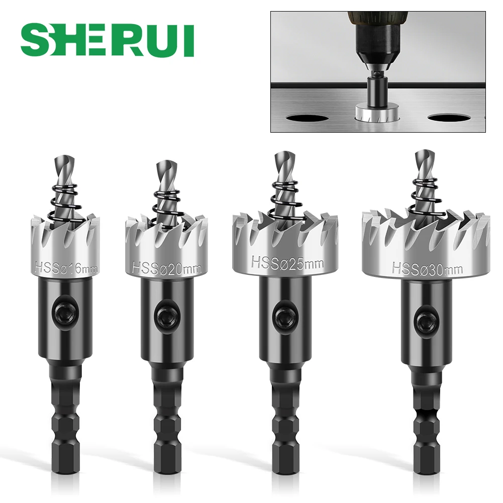 Ouvre-trou en acier rapide à tige hexagonale HSS, perçage et alésage de tôles de fer et de plaques de fer, ouvre-trou métallique en acier inoxydable