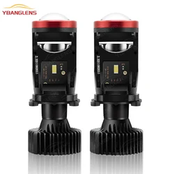 2pcs H4 LED Projector Mini Lens Auto H4 LED Headlight Bulbs Kit Conversion High Beam Low Beam 120W Turbo Fan Car Light Lamp
