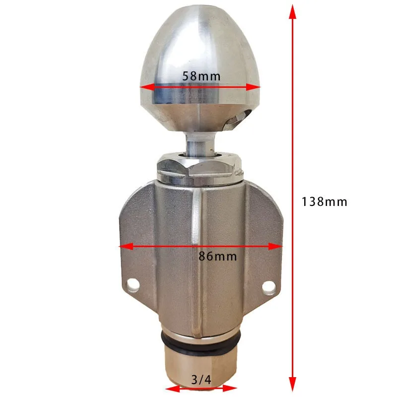 2KG Rotary Transformer Nozzle 3/4 Internal Thread High-Pressure Nozzle To Clear The Sewer Pipe Mine Ceramic Nozzle