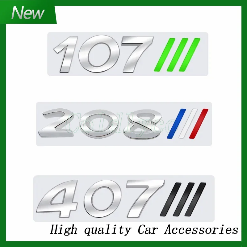 Chrome Car Emblem Metal Decorative Strips Badge Logo Body Decals Sticker For 107 206 207 208 301 307 308 407 5008 508 Letter