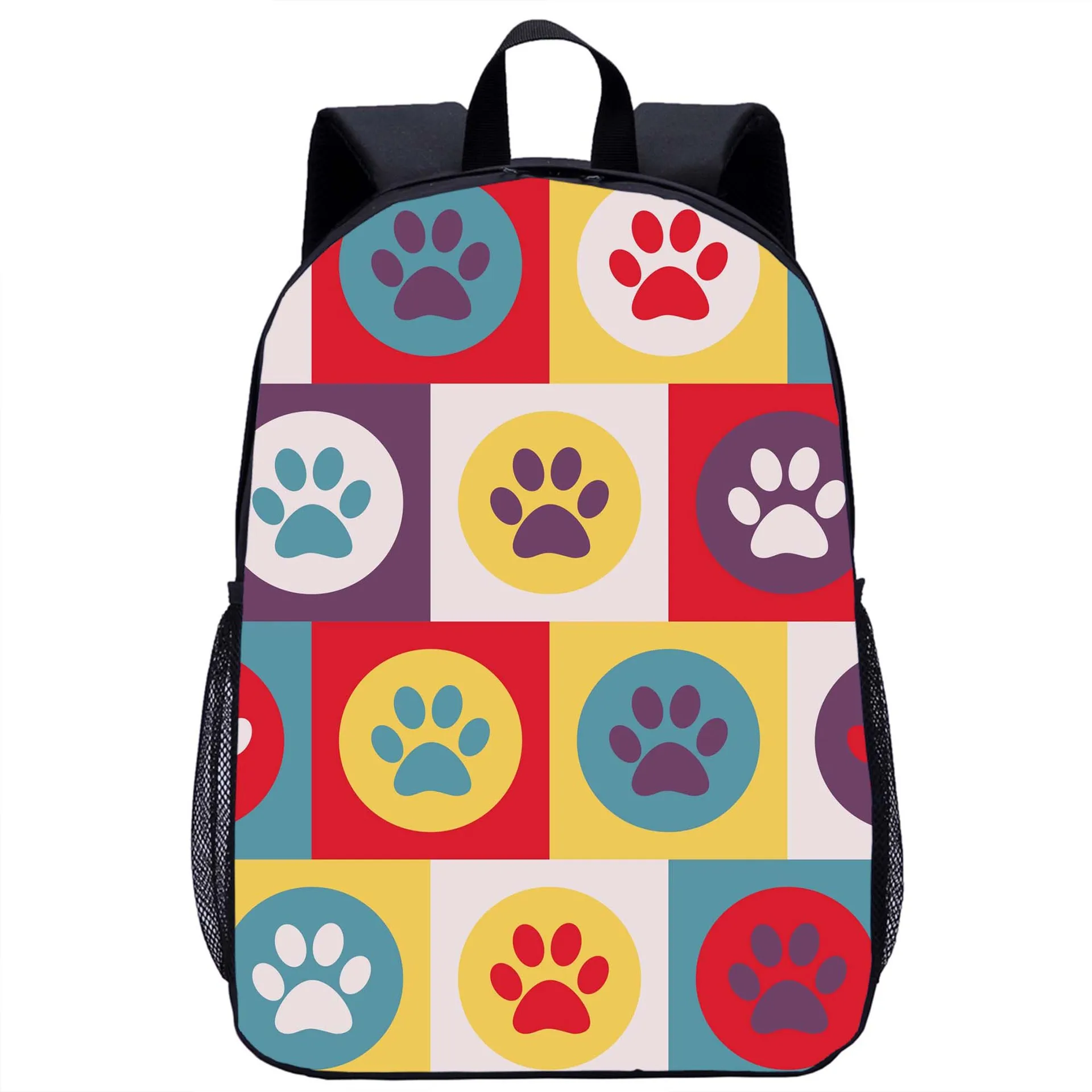 Colourful Cute Dog Paws Print Backpack for Kids Teens Adults Student School Bags Women Men Travel Backpack Laptop Rucksack