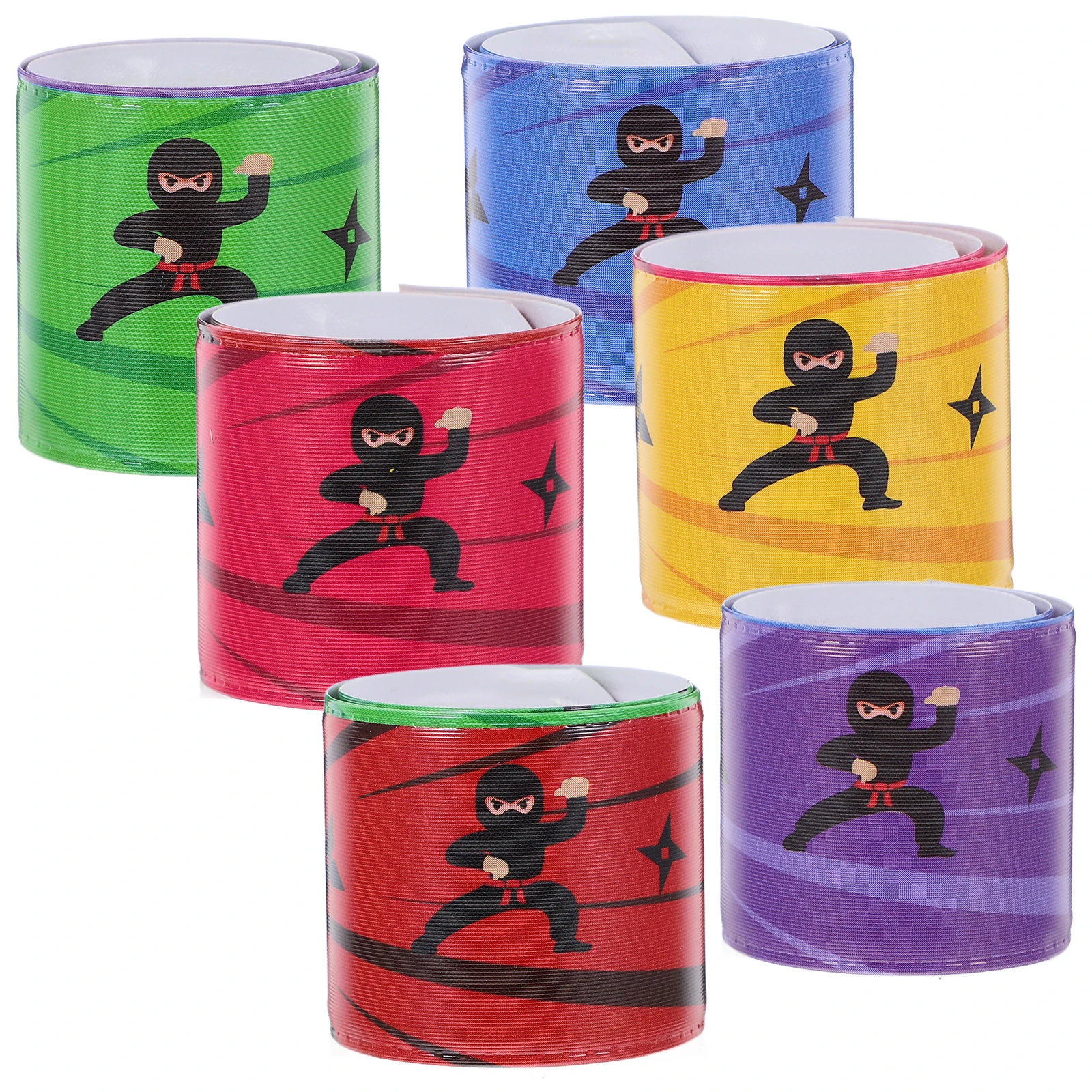 

12pcs Slap Bracelets Colorful Ninja Kids Toys Friendly Hand Eye Coordination Party Favors Playtime Accessories Birthday