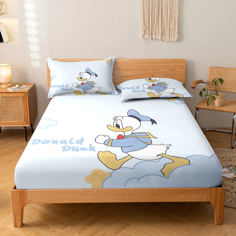 

1 cartoon cute Duck pattern digital printed frosted Fitted Sheet,bedroom printed bed cover,bedding(No pillowcase)