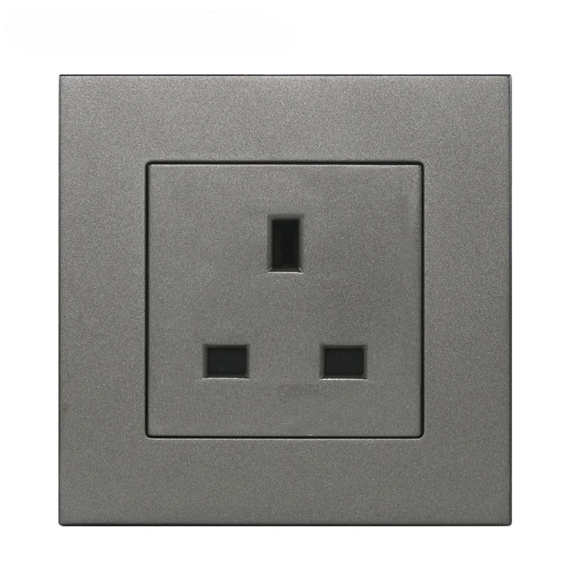 86/146MM Grey Color 13A UK Standard Socket usb type C 13A 250V PC Panel Hongkong 3pin plug with Switch