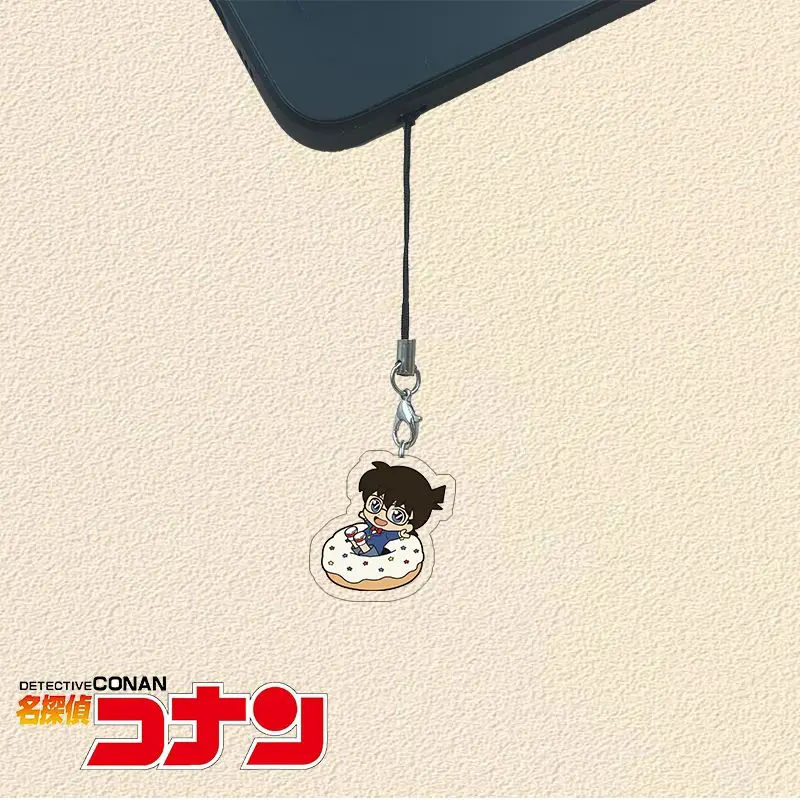 Detective Conan Mobile Phone Lanyard Keychain Man Acrylic Key Chain Women Key Holder Cute Couples Keyring Wedding Porte Clef