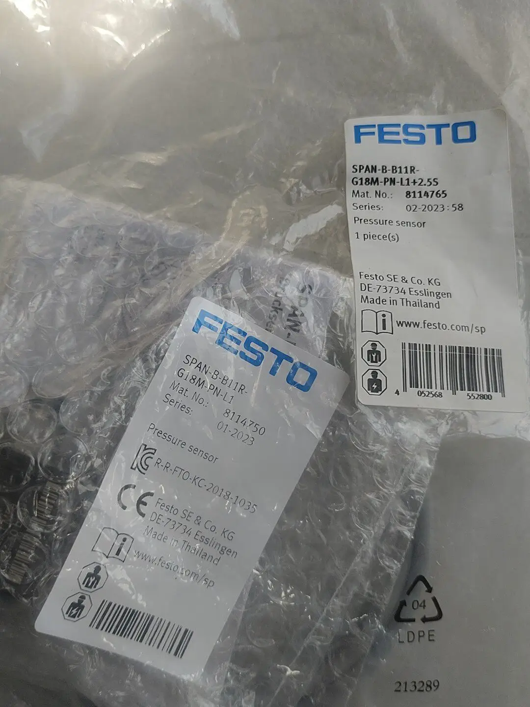 Festo pressure sensor 8114765 SPAN-B-B11R-G
