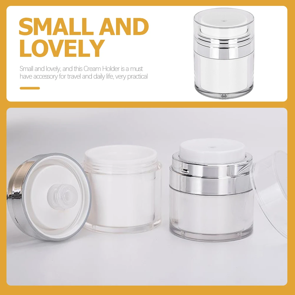 

2pcs Face Moisturizer Push Down Pump Container Cream Jar Vacuum Dispenser 30Ml Refillable Skincare Bottle Airless Pump Jar For