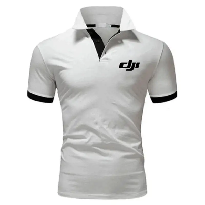 2025 marke Neue männer T-shirt Revers Casual kurzarm Nähte Männer T-shirt Für Männliche DJI Druck Pullover Top mann T Shirt – Detail 3