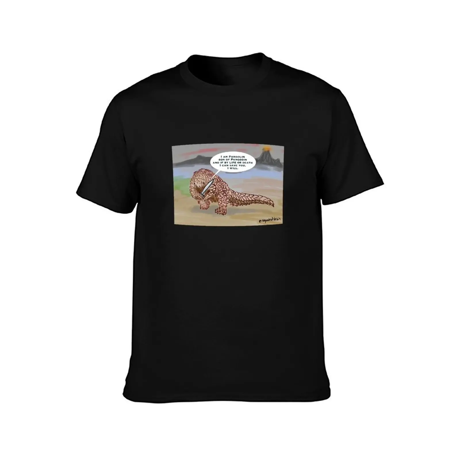 Pangolin Son of Pangodin T-Shirt, Summer Casual Cotton Tee, Oversized Streetwear Tops, Vintage Graphic Print, Unisex Men Women