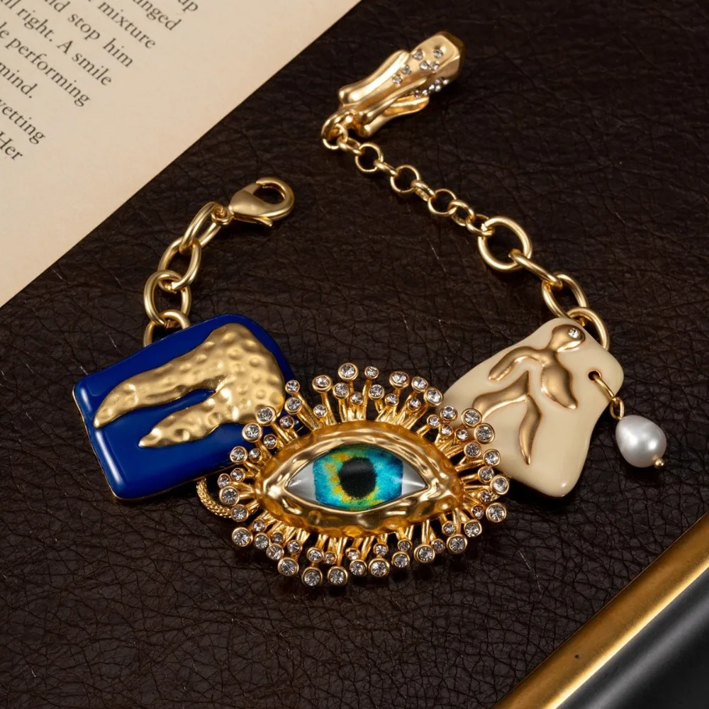 

Manifestation Vintage Jewelry – Gold Evil Eye Earrings, Schiaparelli Style To Attract Abundance & Protect Your Aura