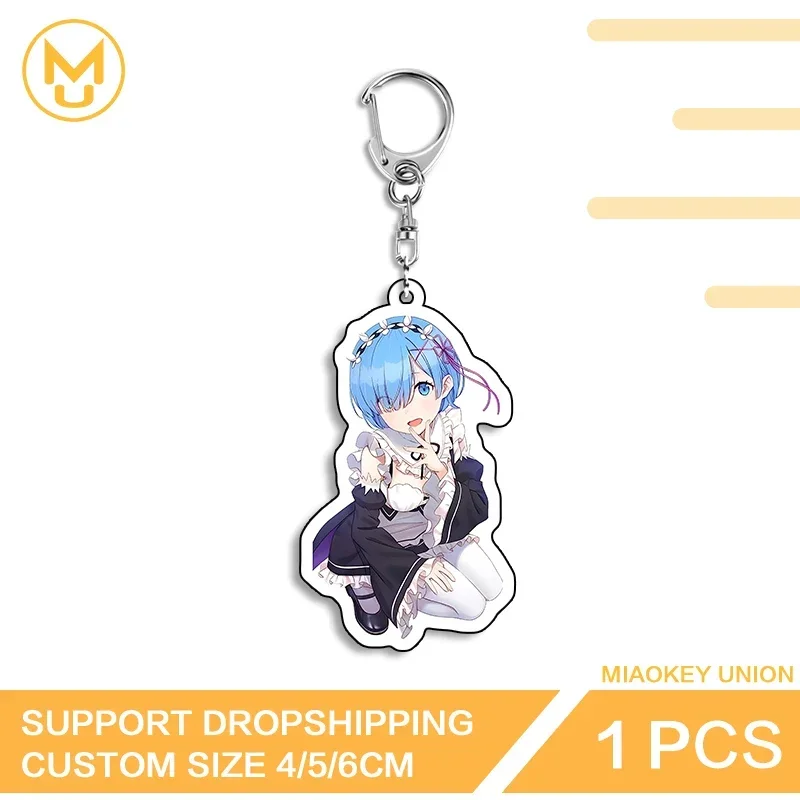 Rem Interesting Exquisite High Quality Attractive Chic Double Sided Acrylic Keyring Innovative Cosplay Costumes DIY Props