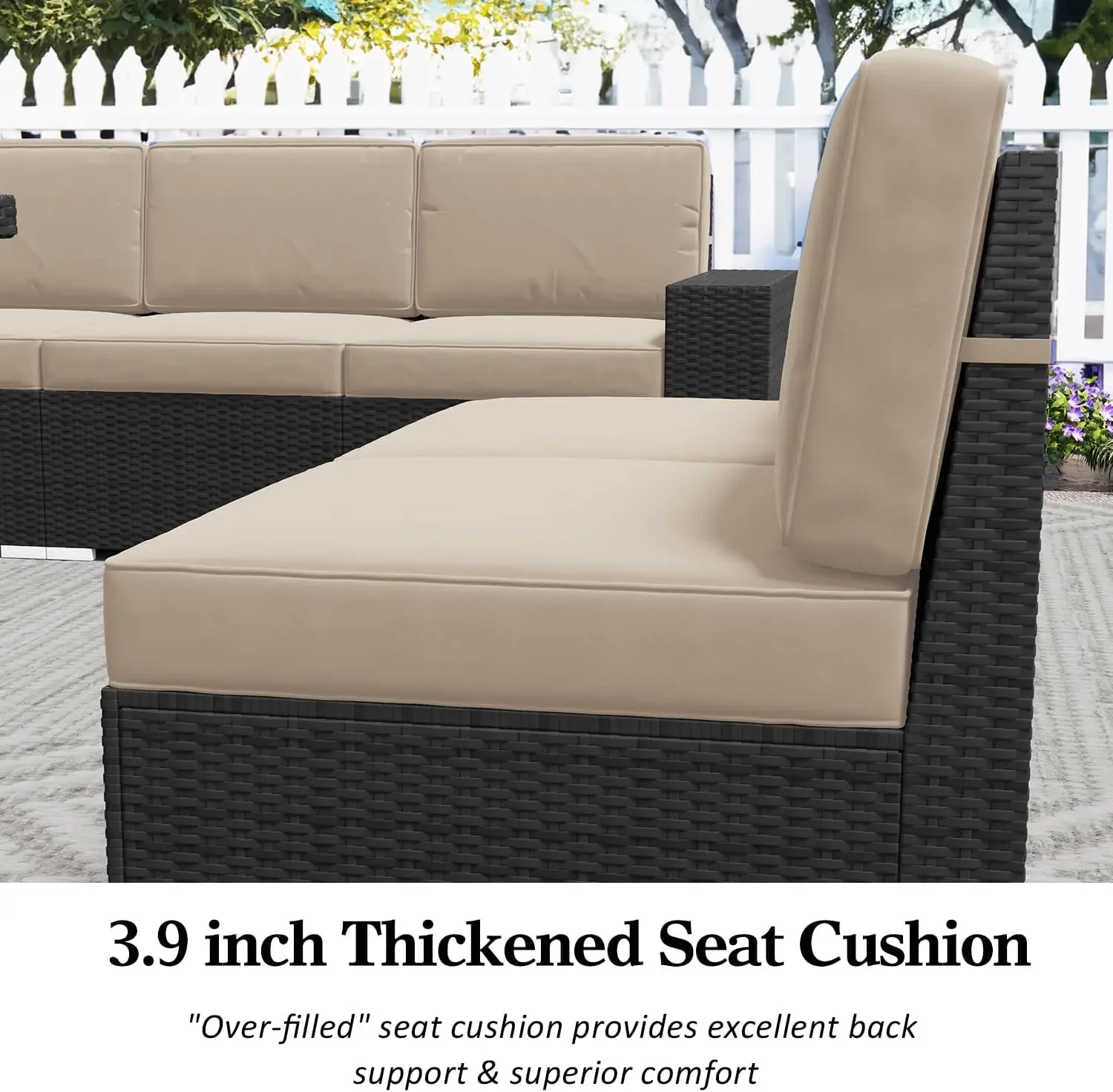 Terrassen möbel Set Stück Schnitt Gespräch Sofa Set braun Rattan Sofa Set mit Couch tisch