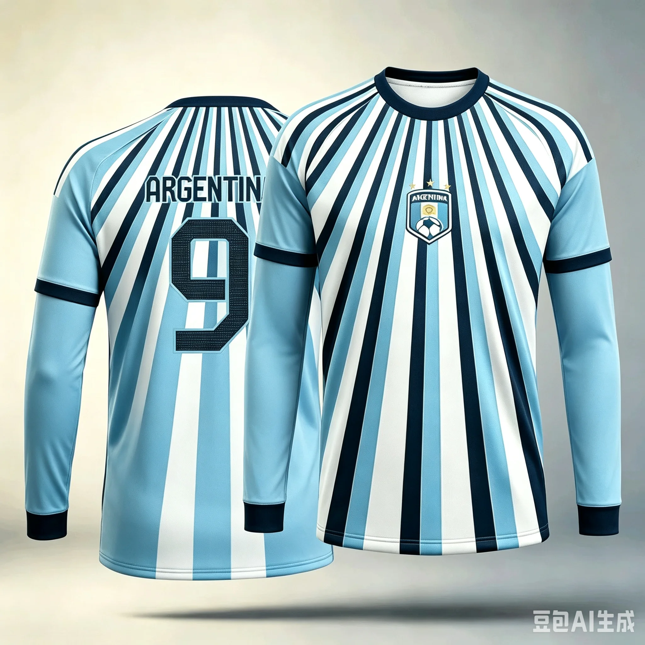 2026 Argentina Summer Style Striped Soccer Jersey Men Number Long Sleeve Football Shirt Breathable Casual Sport T-Shirt Fan