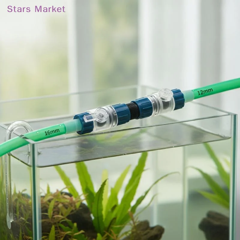 Aquarium Filter Replacement Water Valve Non-Toxic 12/16/20mm Connector Accessory for Aquatic Ecosystem Setup