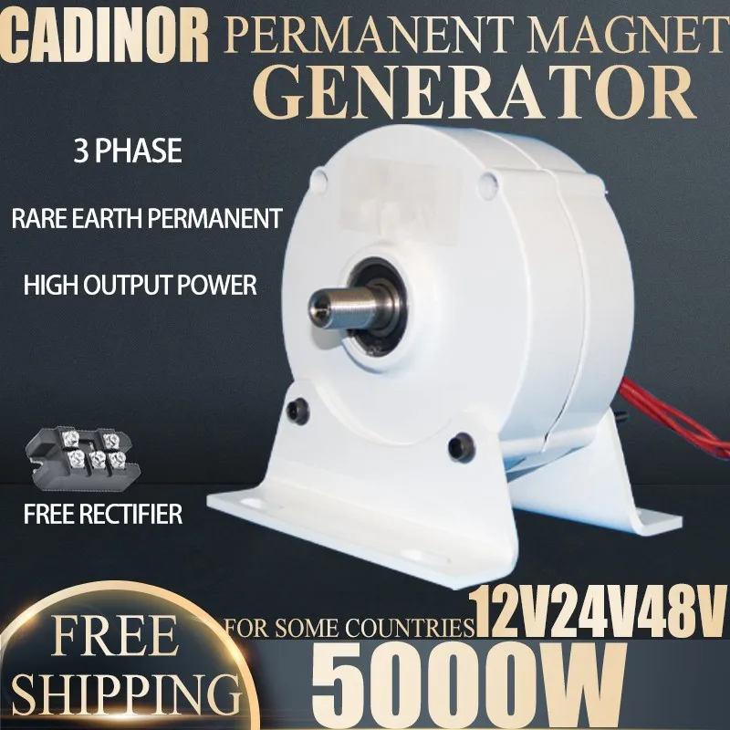 Factory Price Low Speed Real 5000W 12V 24V 48V Gearless Permanent Magnet Generator Use For Wind Turbine Low RPM