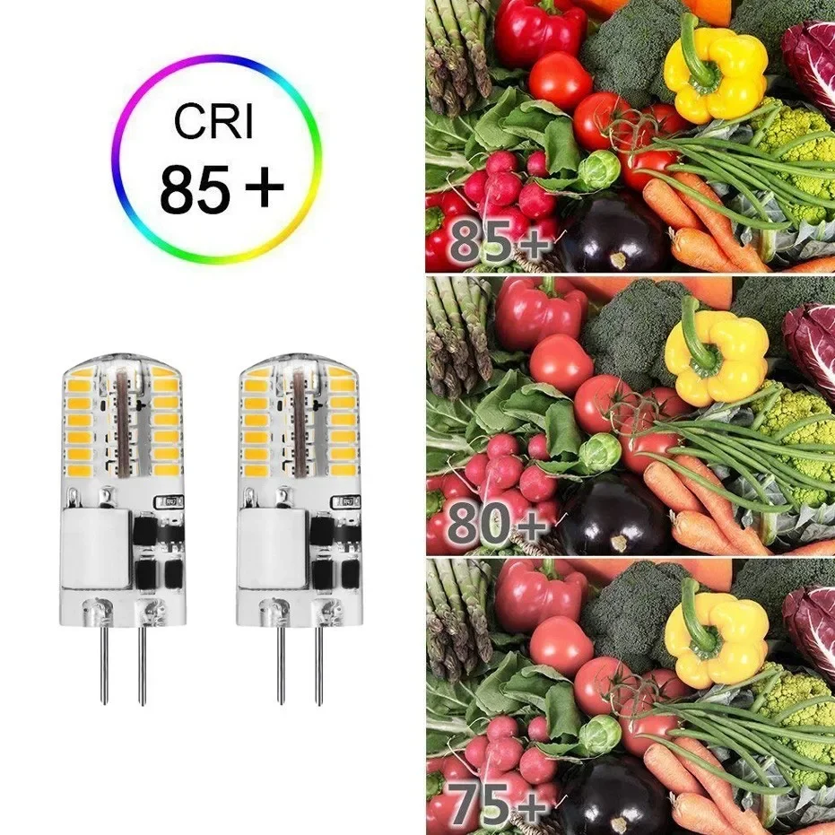 10pcs No Flicker 12V G4 LED Bulb 3W Silicone 360 Beam Angle 48LEDS SMD3014 Super Bright Replace 30W Halogen Chandelier Light