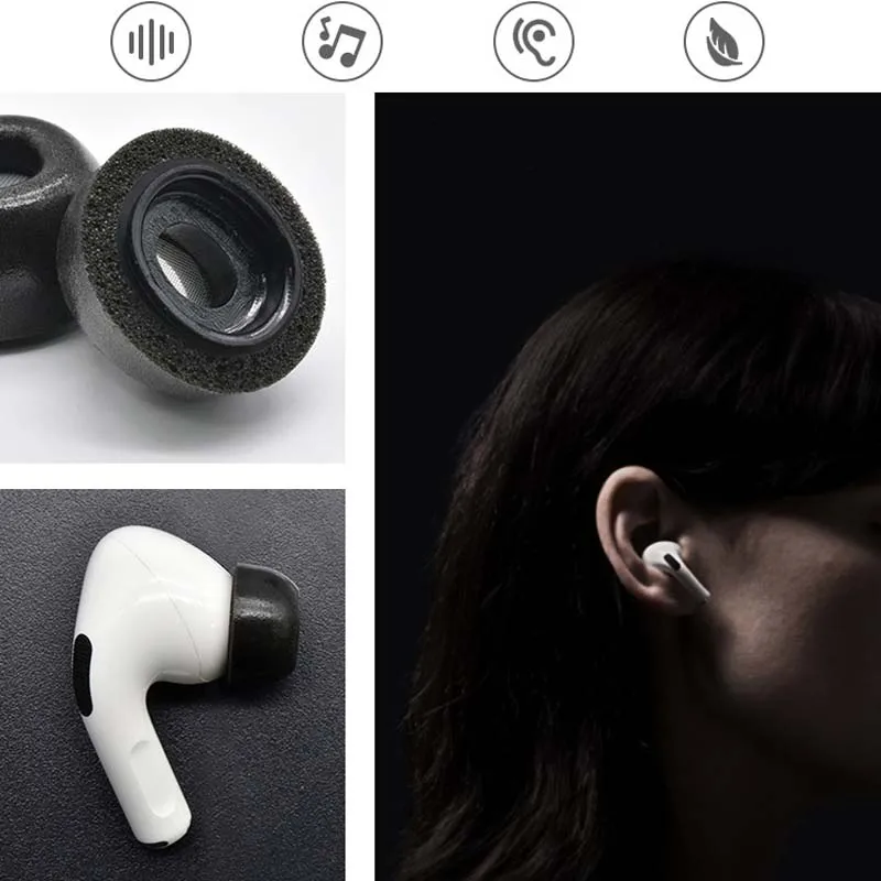 Almohadillas de espuma viscoelástica para auriculares Airpods Pro2/Pro, cubiertas para los oídos, inalámbricos, Bluetooth, 2 unids/lote por par