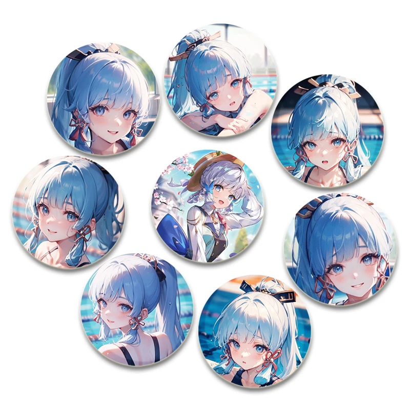 Genshin Impact Enamel Pins Cute Game Anime Brooches Kamizato Ayaka Cartoon Badge Backpack Hat Jewelry Accessories Handmade Gifts