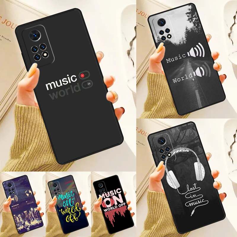 Music On World Off Case For Samsung Galaxy S24 Plus S23 S20 S21FE Lite S22 Ultra Note 20 S8 S9 S10 Phone Coque