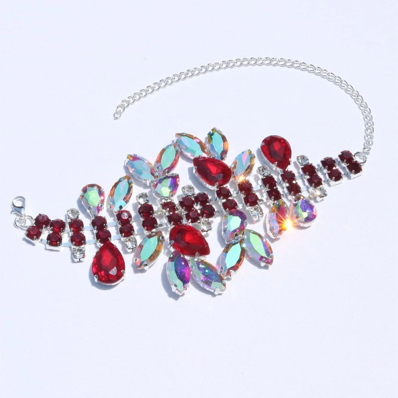 1pc xquisite Shiny Multicolor Rhinestone Bracelet Jewelry Women\'s Luxury Wedding Party Bracelet Fashion Crystal Jewelry Bracelet