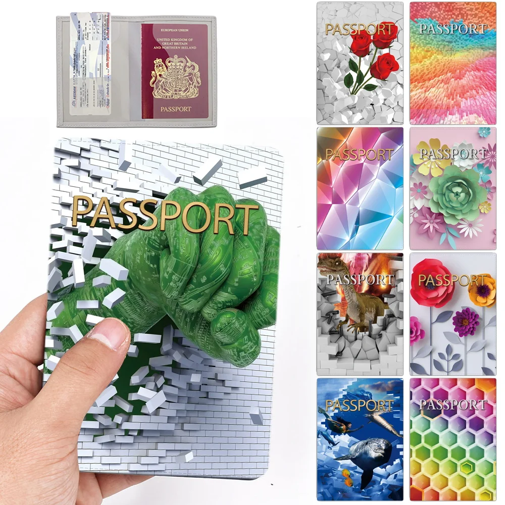 

2023 Passport Sleeve Unisex Travel Multi-function Waterproof ID Card Bank Cards Storage Cover 3D Pattern Passport Secure Sleeve