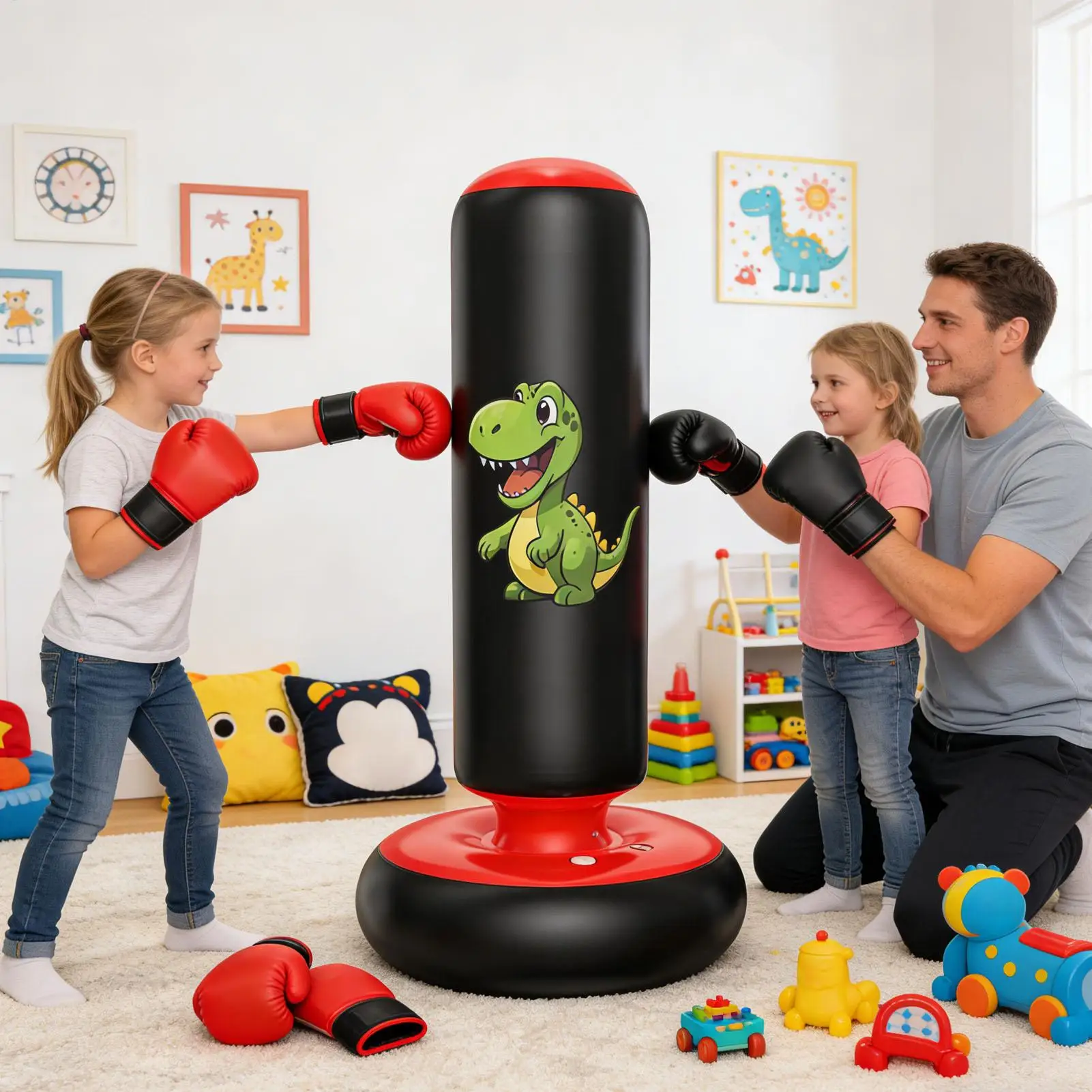

Kids Punching Bag Inflatable Training Fitness Equipment Kids Boxing Bag For Practice Karate For Teenager Boys Girls Karate