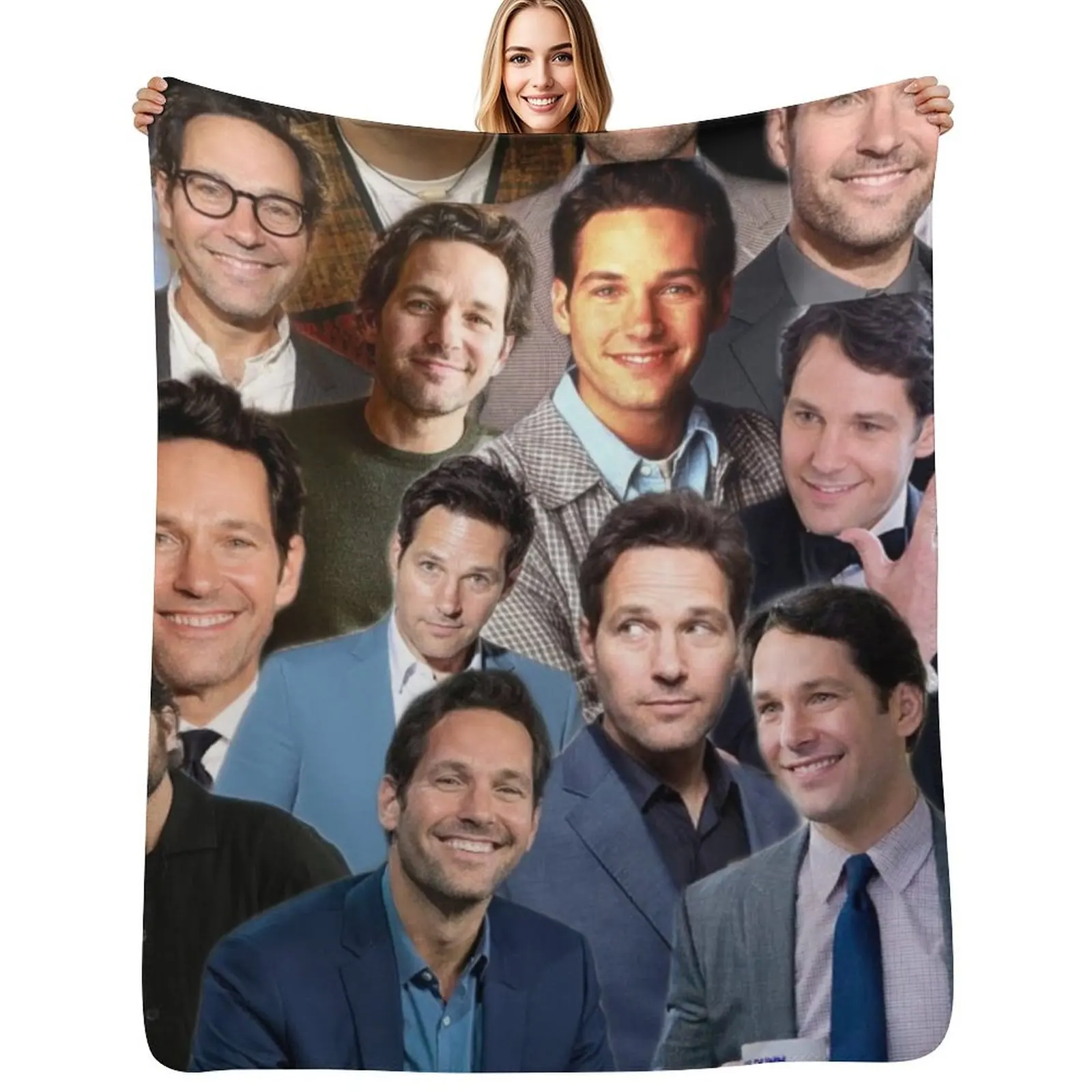 

Paul Rudd photo collage Throw Blanket Softest Designers Plush Luxury Brand Blankets