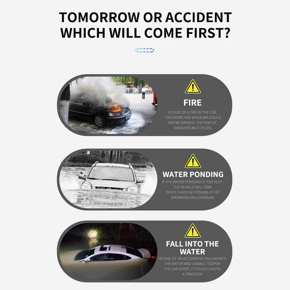 2 في 1 سيارة مطرقة أمان صغيرة مقعد قاطع أحزمة المنقذة للحياة نافذة الكسارة ل تسلا SpaceX رودستر نموذج 3 نموذج S X نموذج Y #3