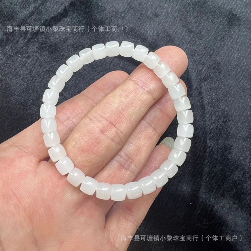 

Hetian Jade Qinghai Белый Старый Материал Тонкий Браслет Этнический Стиль Мода Универсальный