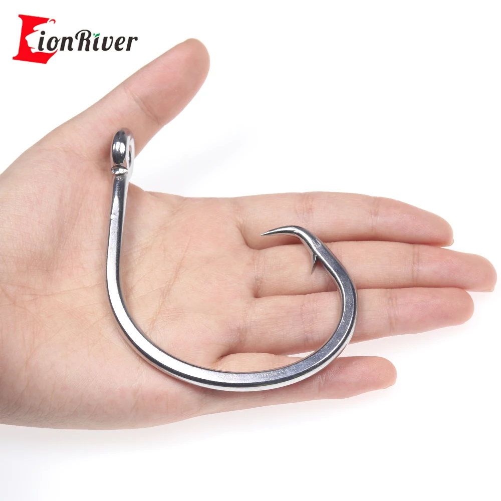 Lionriver 6/0 -18/0 Saltwater Fishing Heavy Circle Hooks Inline/Offset Stainless Steel Big Game Tuna Shark Grouper Rigging Hook