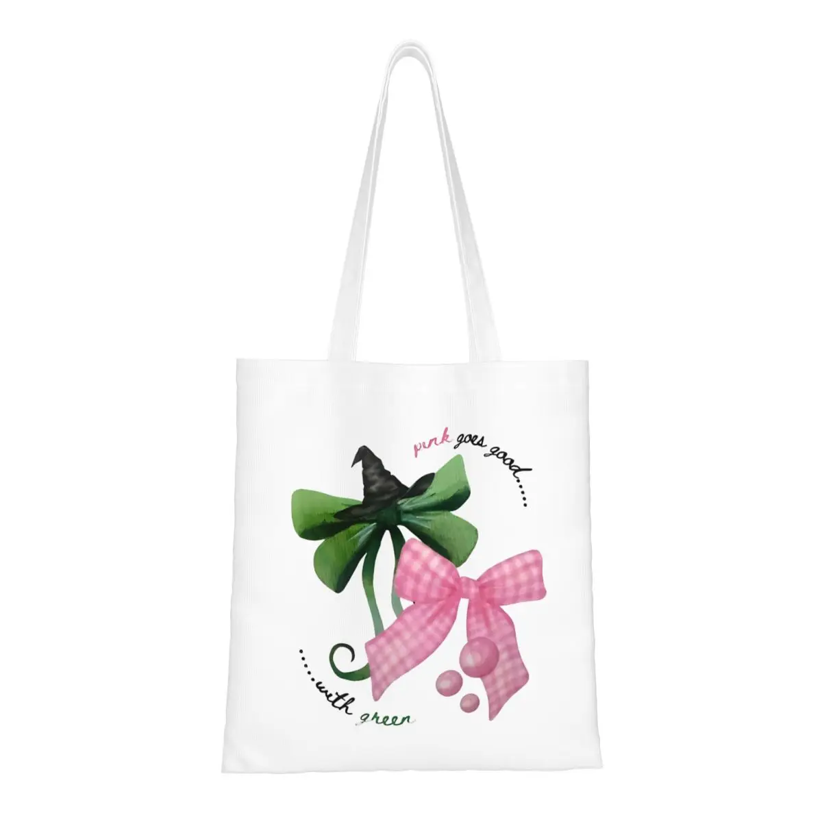 

Unisex Wicked Elphaba & Glinda Tote Bags Large Capacity Shiz University Shopping Bag for Lady Handbags