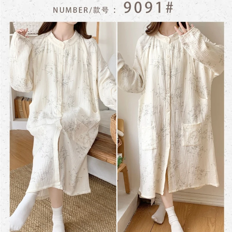 Side Open Breastfeeding Pajamas Long Sleeve Maternity Nursing Gown Sleep Lounge Pregnancy Hospital Gown for Labor and Delivery view 6