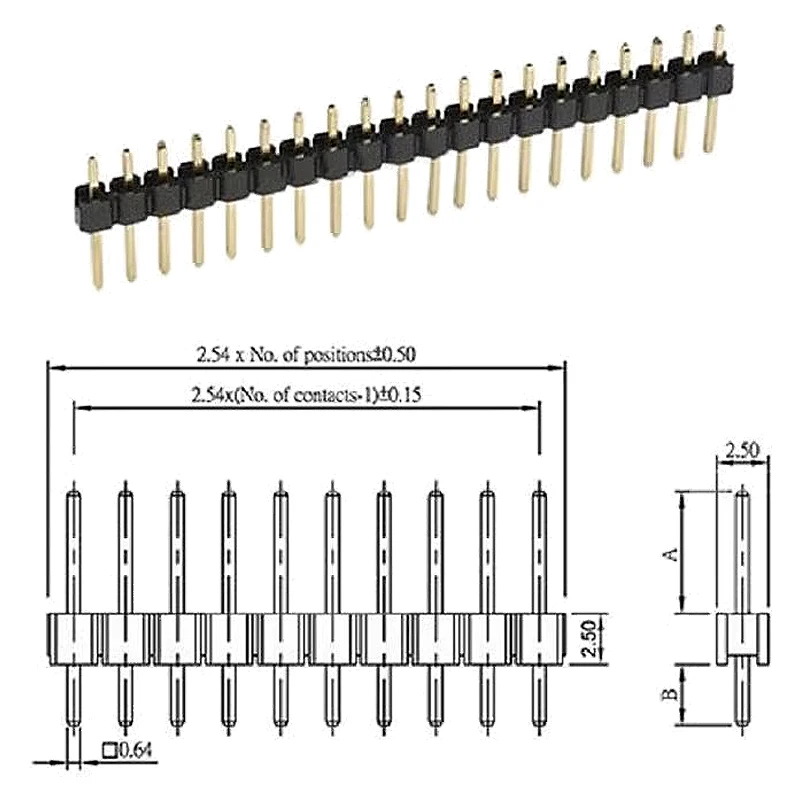 10pcs/lot Hot Sale 40 Pin 1x40 Single Row Male 2.54mm Breakable Pin Header Connector Strip