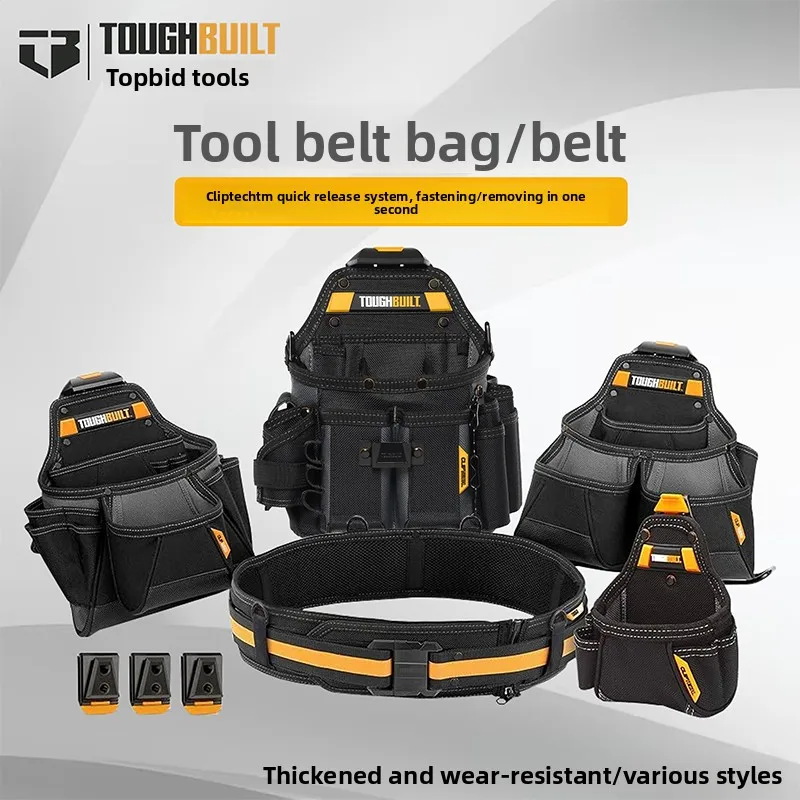 

TOUGHBUILT Ремень для инструментов для электрика, широкий поясной ремень с мягкой подкладкой и быстросъемными чехлами для плотника и тяжелых работ